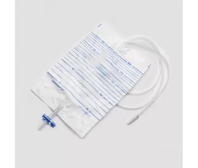 Urine bag, bottom outlet T-valve, sterile, 2 L, 1 pcs.