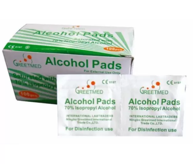 Vienreizlietojamās antiseptiskas salvetes injekcijas vietai, 100 gab.