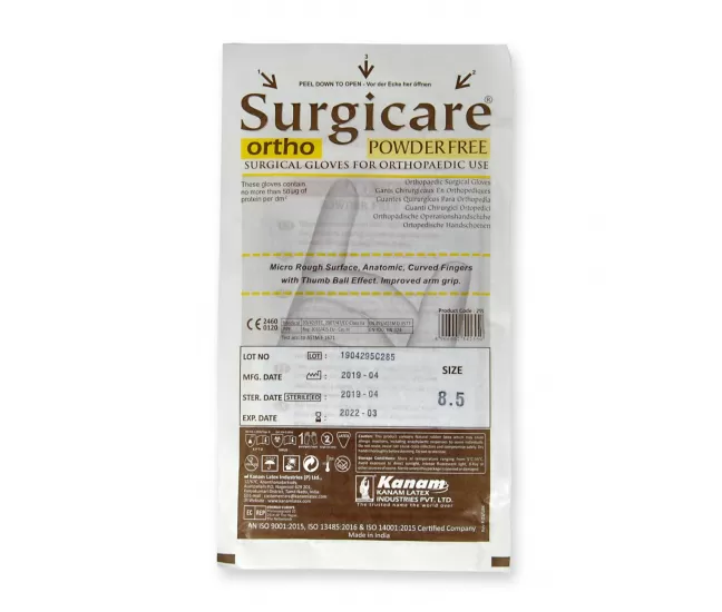 Orthopaedic surgical latex gloves, sterile, powder free, brown, Surgicare Ortho Orthopaedic surgical latex gloves, sterile, powder free, brown, Surgicare Ortho