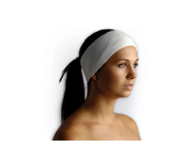 BELLITAS Headband With Velcro (White/Black)