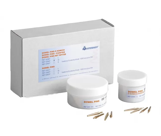 Dowel pins pointed, medium, 100 pcs.