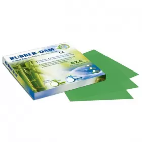 Rubber dam green 15 x 15 cm, 36 pcs.