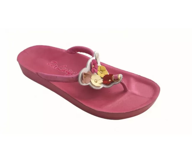 Orthopedic leather slippers Dr. Luigi, pink
