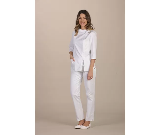 Women tight fit tunic Pigalle white