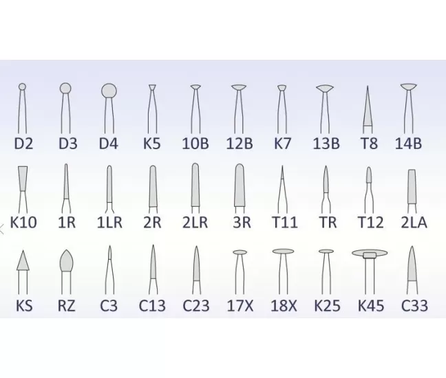 Алмазный резак группы B различных форм, 1 штука.