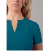 Notched V-neck Top A6002 Caribbean Blue