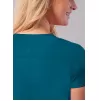 Notched V-neck Top A6002 Caribbean Blue