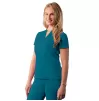 Notched V-neck Top A6002 Caribbean Blue