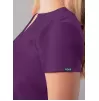 Notched V-neck Top A6002 Eggplant