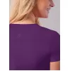 Notched V-neck Top A6002 Eggplant