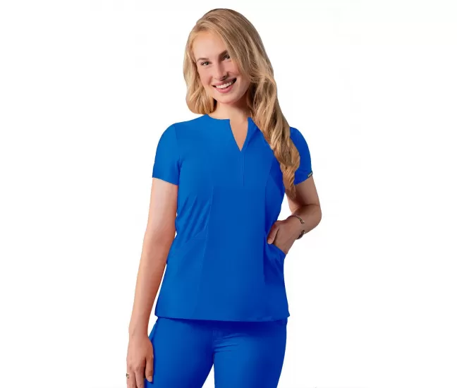 Notched V-neck Top A6002 Royal Blue