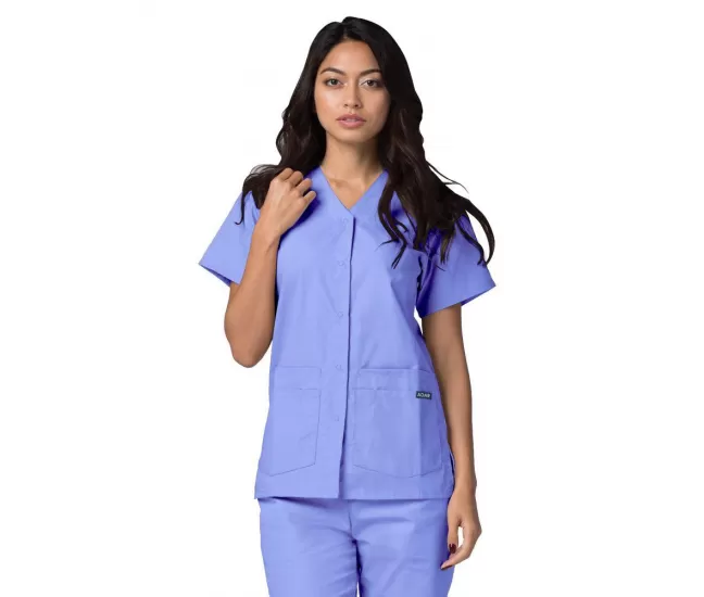 Double Pocket Snap Front Top 604 Ceil blue