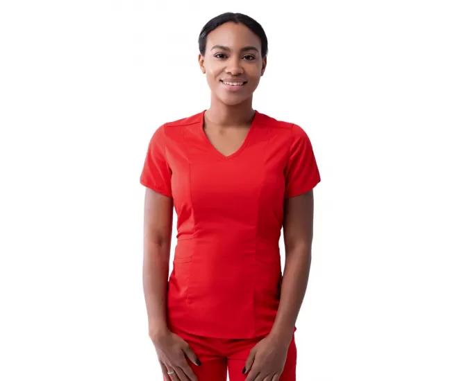 Women's Modern V-Neck Scrub Top P7002 Apple