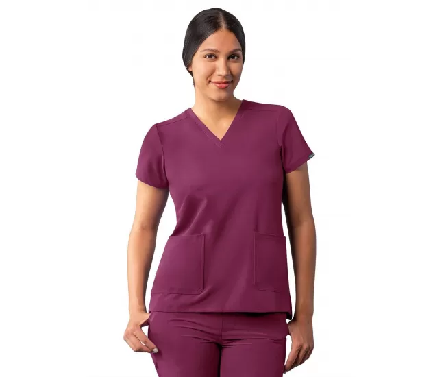 Modern V-Neck Top A6008 Wine