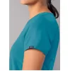 Modern V-Neck Top A6008 Teal Blue