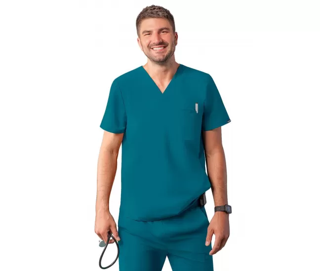 Men's Modern V-Neck Top A6010 Caribbean Blue
