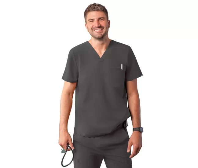 Men's Modern V-Neck Top A6010 Pewter