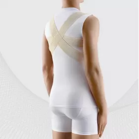 Elastīgs medicīniskais stājas korektors, krusta formas, ērtāks, ELAST 0107 Comfort