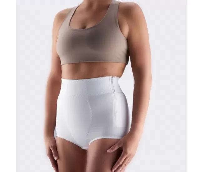 Elastīgas medicīniskās biksītes pēcdzemdību valkāšanai, pagarinātas, ar augstu vidukli un rāvējslēdzēju, ELAST 9907