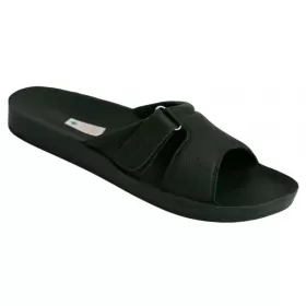 Orthopedic leather opened slippers Dr. Luigi, green