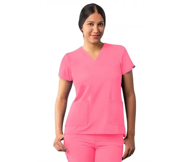 Modern V-Neck Top A6008 Azalea Pink