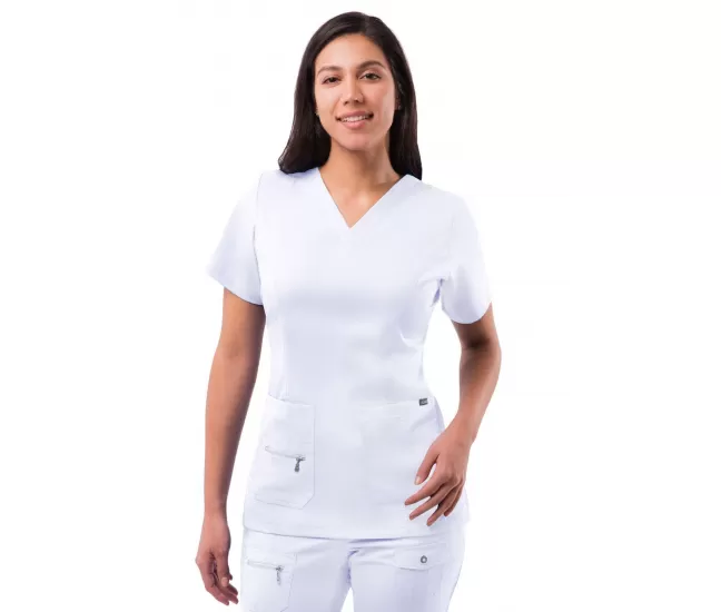 Women's Elevated V-neck Scrub Top P4212 White