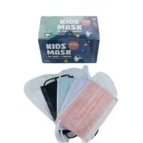 Medicīniskās sejas aizsargmaskas, bērnu, ar gumijām, dažādas krāsas, 50 gab.