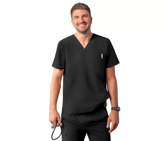 Men's Modern V-Neck Top A6010 Black
