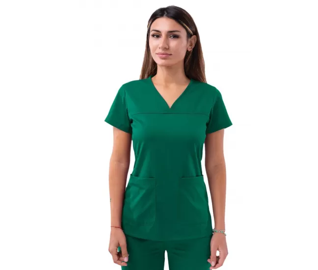 Women’s Sweetheart V-neck Scrub Top P4210 Hunter Green