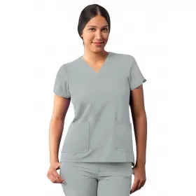 Медицинская блузка A6008 светло-серый