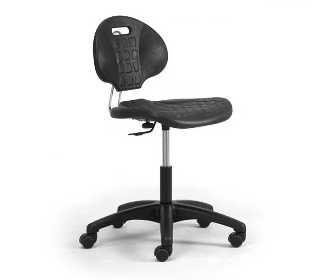 Laboratorijas krēsls ar atzveltni un riteņiem 0808PUN