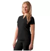 Notched V-neck Top A6002 black