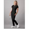 Notched V-neck Top A6002 black