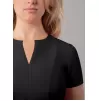 Notched V-neck Top A6002 black