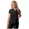Notched V-neck Top A6002 black