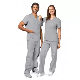 Unisex Drawstring Scrub Set 701 Silver Gray Unisex Drawstring Scrub Set 701 Silver Gray