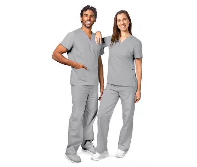 Unisex Drawstring Scrub Set 701 Silver Gray