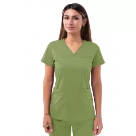Медицинская блузка P4210 весенне-зеленого цвета