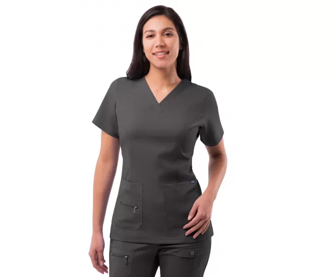 Women's Elevated V-neck Scrub Top P4212 Pewter