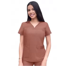 Women’s Sweetheart V-neck Scrub Top P4210 Heather Coffee brown Women’s Sweetheart V-neck Scrub Top P4210 Heather Coffee brown
