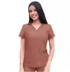 Women’s Sweetheart V-neck Scrub Top P4210 Heather Coffee brown