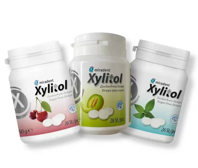 Леденцы без сахара с ксилитом, Miradent Xylitol, 60 г (26 штук).