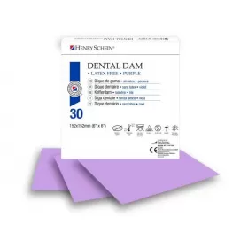 Rubber dam purple, 15 x 15 cm latex free, 30 pcs.
