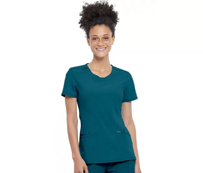 Round Neck Top CKE2624A in Caribbean Blue
