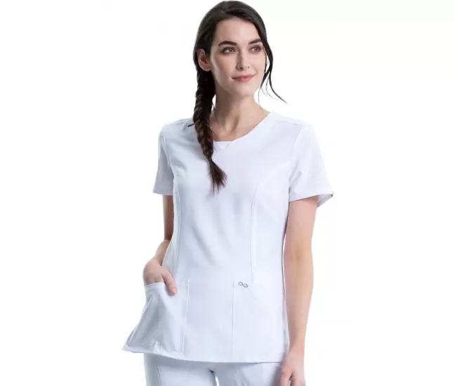 Round Neck Top CKE2624A in White