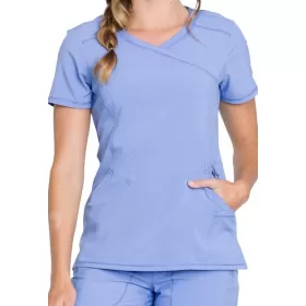 Mock Wrap Top CKE2625A in Ciel