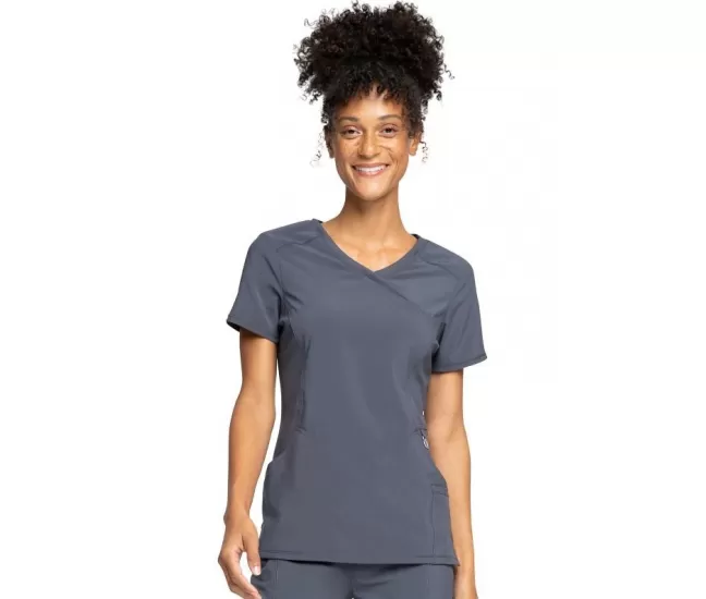 Mock Wrap Top CKE2625A in Pewter