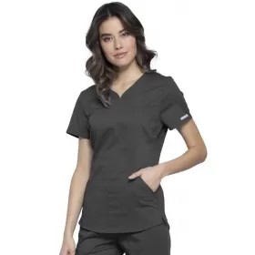 V-Neck Top WWE601 in Pewter V-Neck Top WWE601 in Pewter