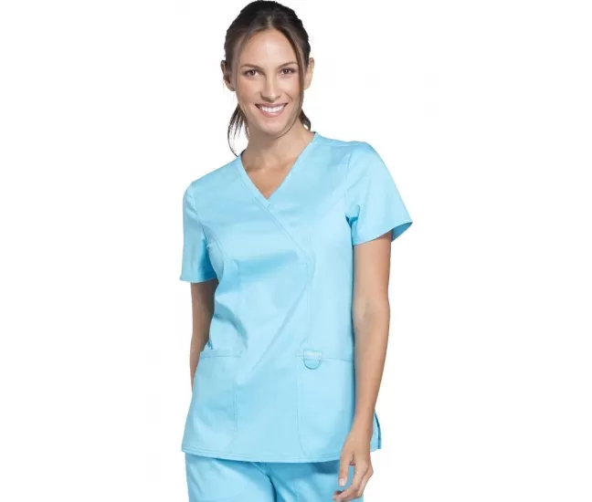 Mock Wrap Top WWE610 in Turquoise