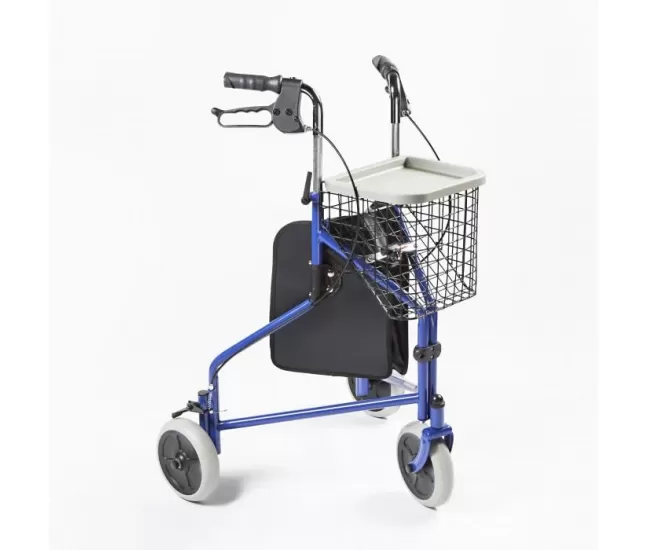 Outdoor walker with 3 wheels and bag